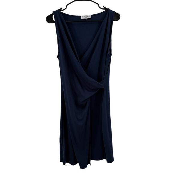 MICHAEL STARS Abby Dress Size Large NEW Faux Wrap NWOT Navy Ultra Rib Classic - Picture 3 of 11